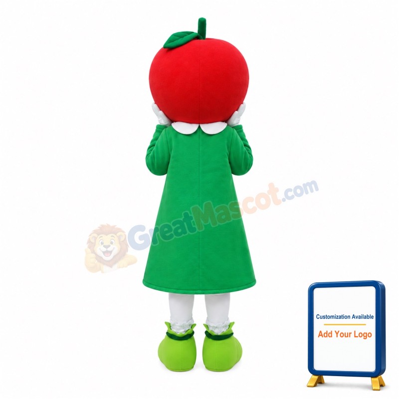Happy Apple Girl Mascot Costume