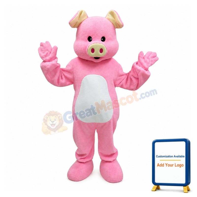 Lovely Pink Pig Mascot Costume