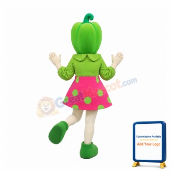 Green Pepper Girl Mascot Costume