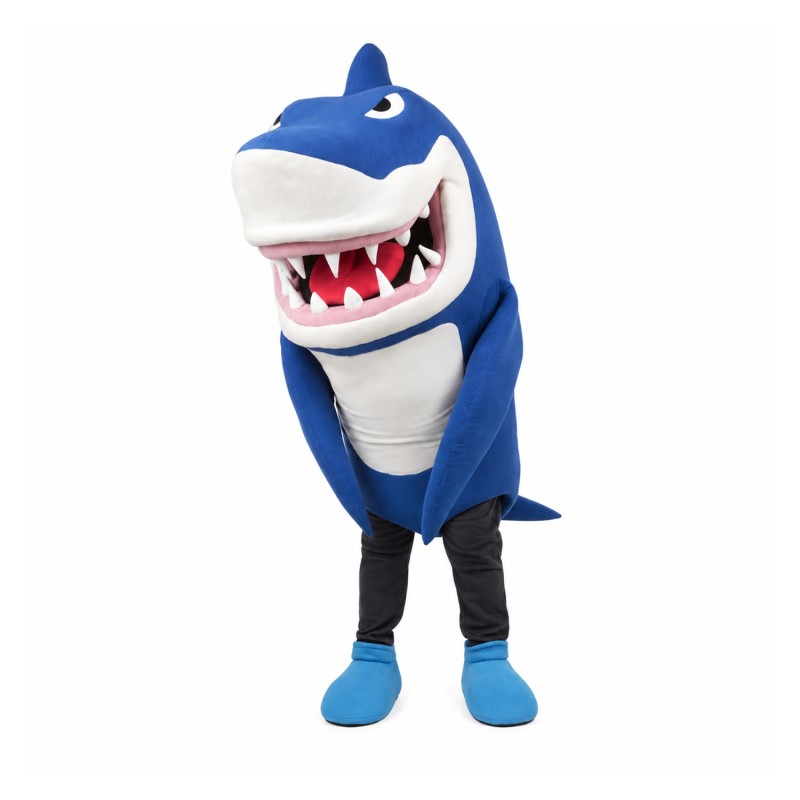 Blue & White Shark Mascot Costume
