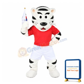 Sport White Tiger Mascot Costume
