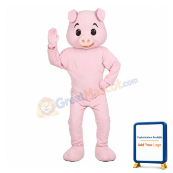 Friendly Pink Pig Mascot Costume