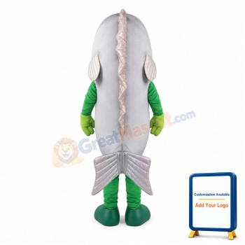 Lovely Silver Fish Mascot Costume