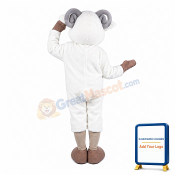Friendly White Sheep Mascot Costume