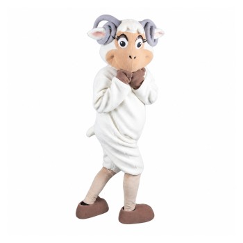 Friendly White Sheep Mascot Costume