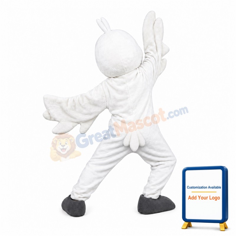 Lovable White Bird Mascot Costume