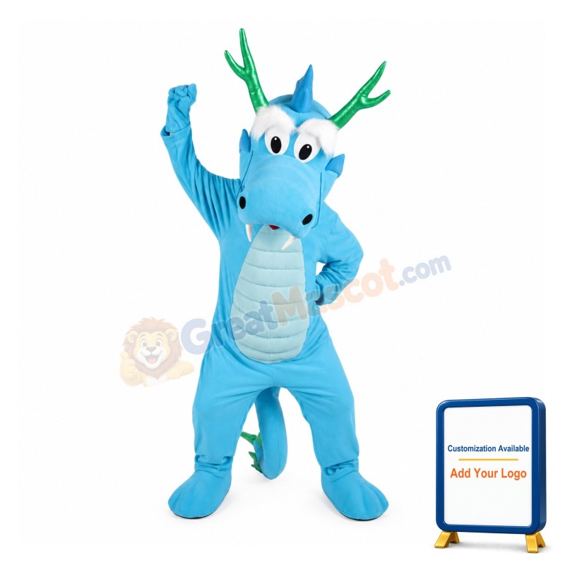 Blue Dragon Mascot Costume
