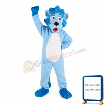 Lovable Blue Lion Mascot Costume
