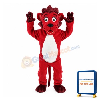 Lovable Red Lion Mascot Costume