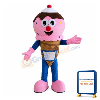 Pink Ice Cream Boy Mascot Costume