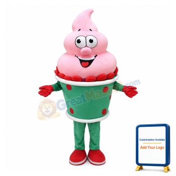 Pink Ice Cream Girl Mascot Costume