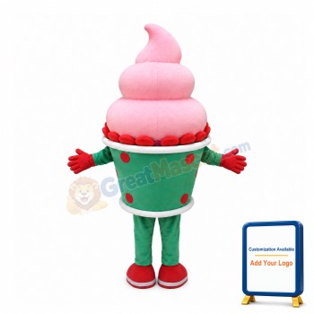 Pink Ice Cream Girl Mascot Costume