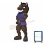 Power Muscular Black Horse Mascot Costume