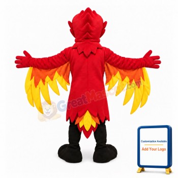 Red Phoenix Mascot Costume