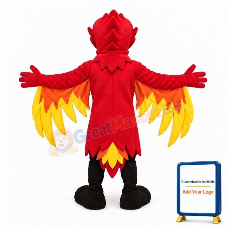 Red Phoenix Mascot Costume