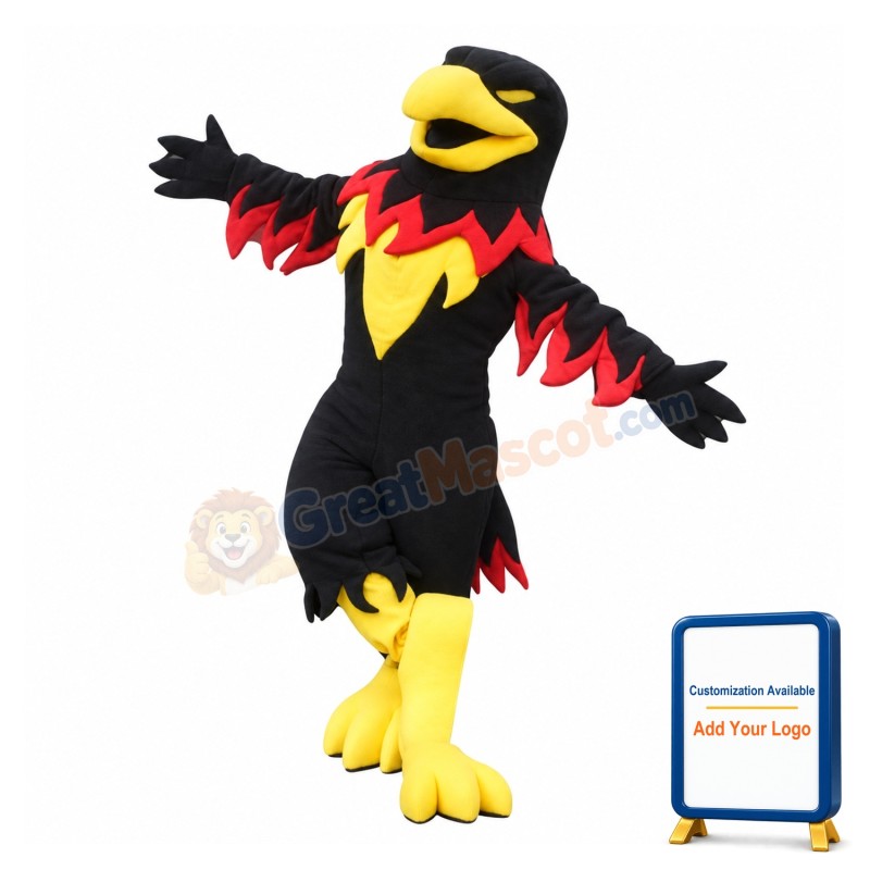 Black & Yellow Falcon Mascot Costume