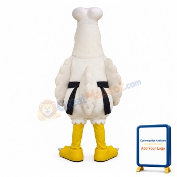 Chef White Chicken Mascot Costume