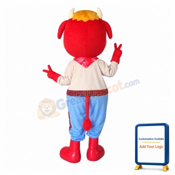 Red Cow Mascot Costume