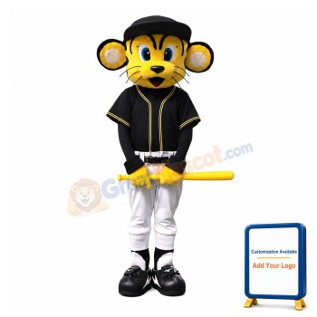Baseball Tiger Mascot Costume with Black Suit