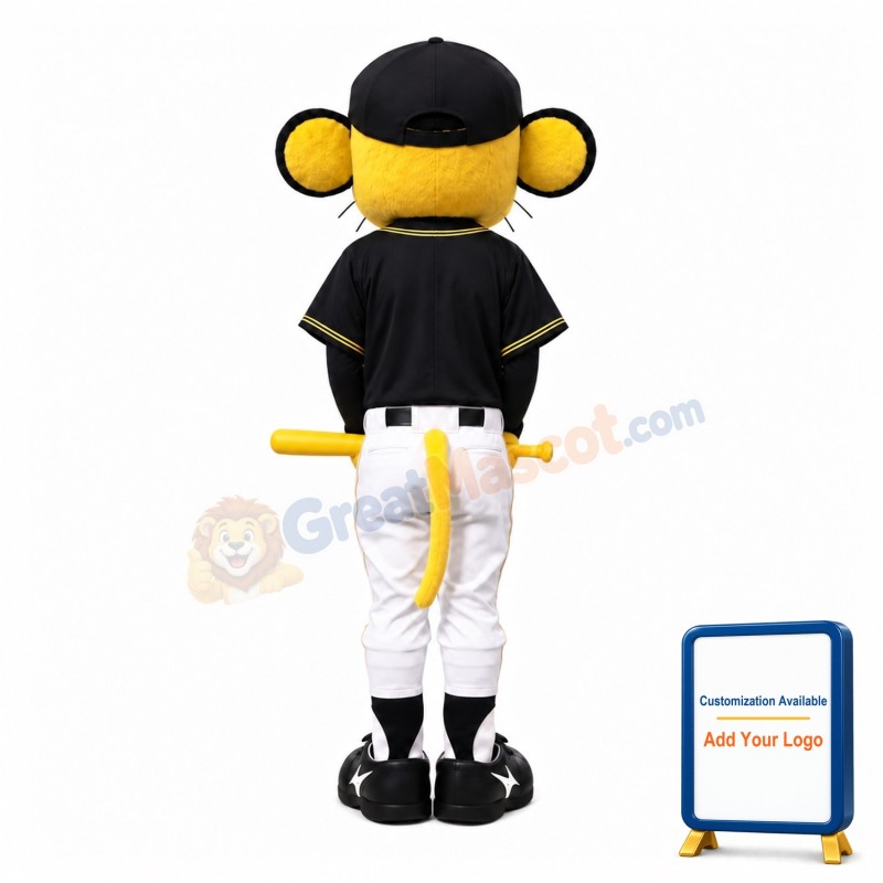 Baseball Tiger Mascot Costume with Black Suit