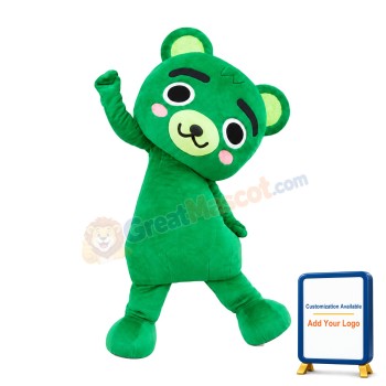 Lovely Green Bear Mascot Costume
