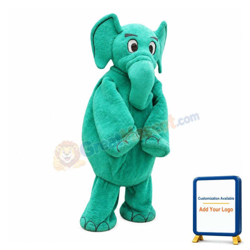 Green Elephant Mascot Costume