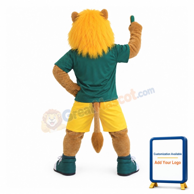 Yellow Maned Lion Mascot Costume