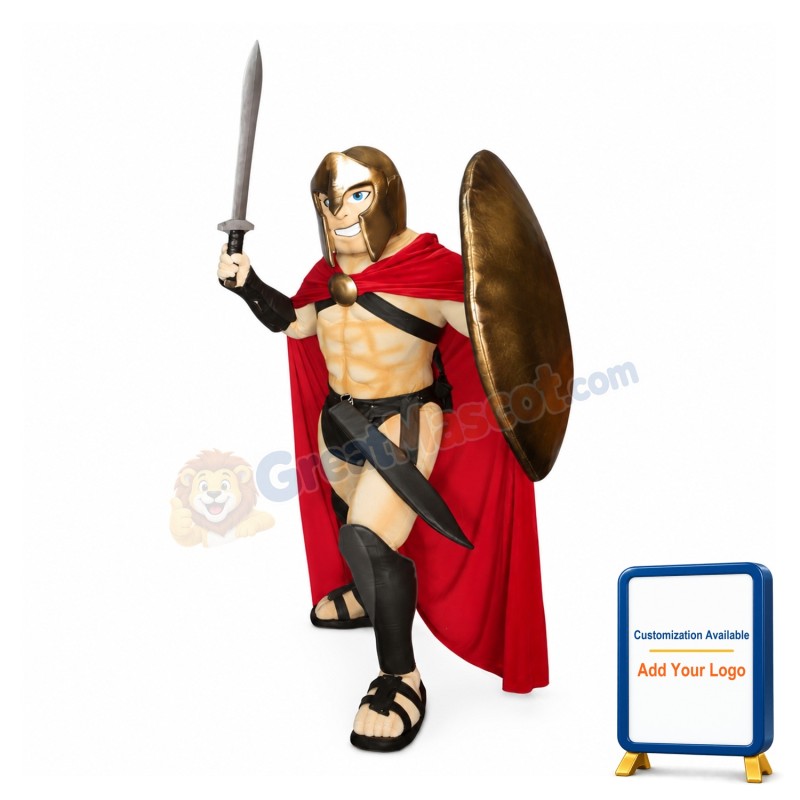 Power Muscular Spartan Mascot Costume