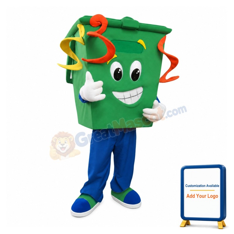 Green Trash Can Mascot Costume