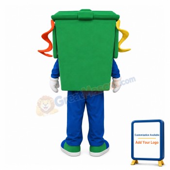 Green Trash Can Mascot Costume