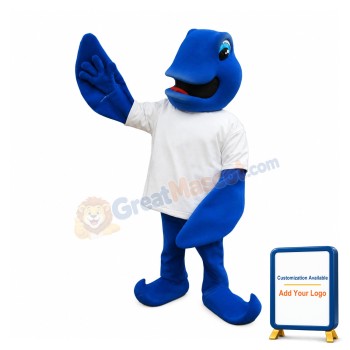 Blue Fish Mascot Costume