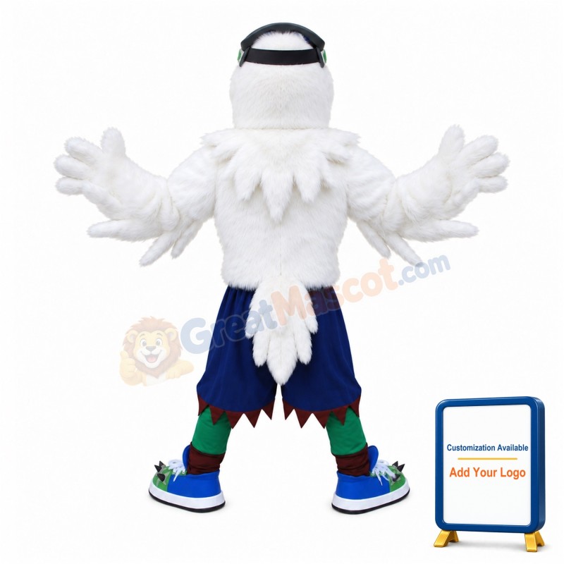 Friendly White Eagle Mascot Costume