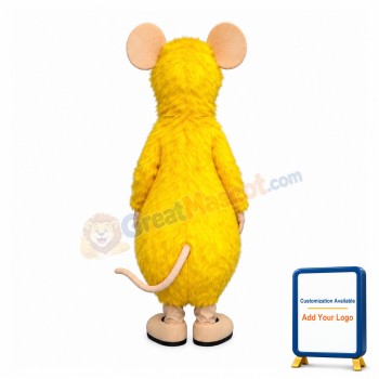 Friendly Yellow Mouse Mascot Costume