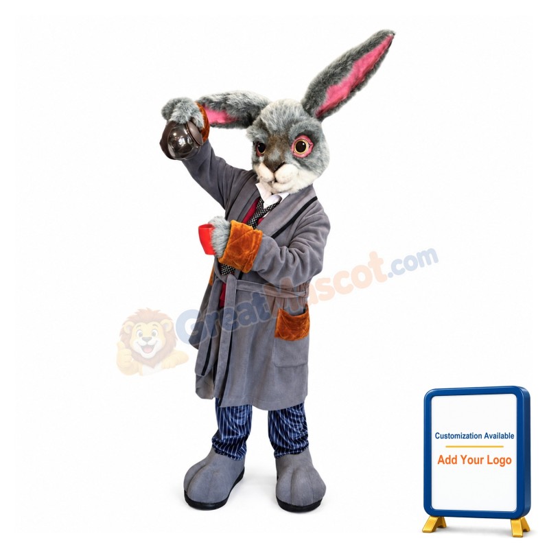 Grey Rabbit Mascot Costume