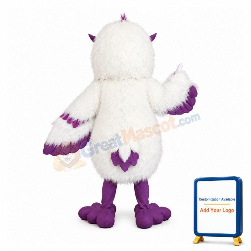 Purple & White Owl Mascot Costume