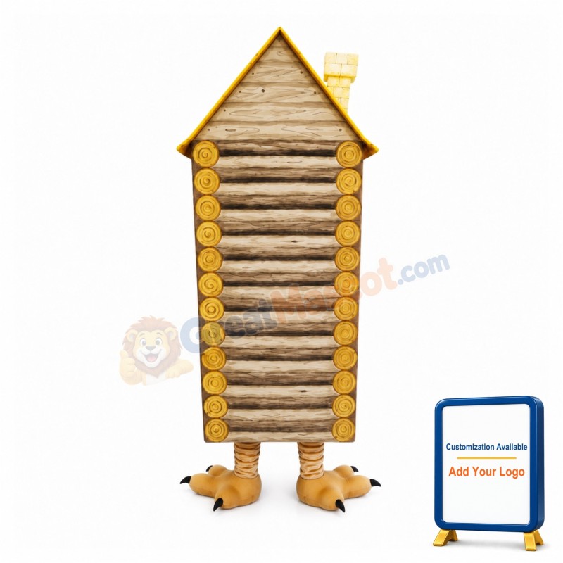 Wooden House Mascot Costume