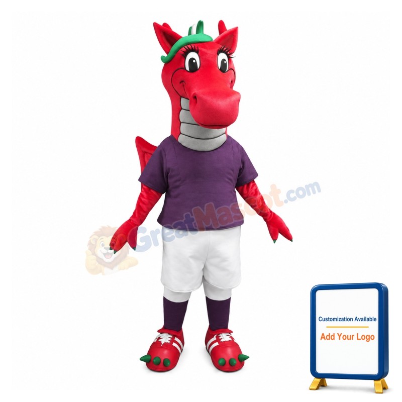 Lightweight Red Dragon Mascot Costume
