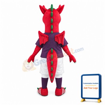 Lightweight Red Dragon Mascot Costume