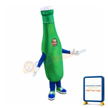 Green Beer Bottle Mascot Costume