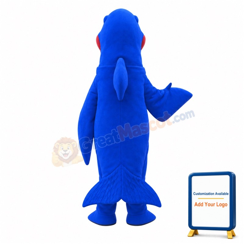 Funny Blue Fish Mascot Costume