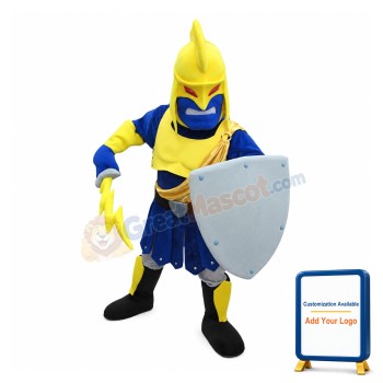 Fierce Blue & Yellow Knight Mascot Costume