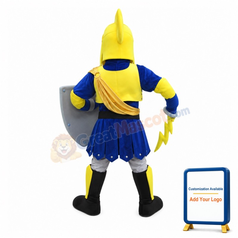 Fierce Blue & Yellow Knight Mascot Costume