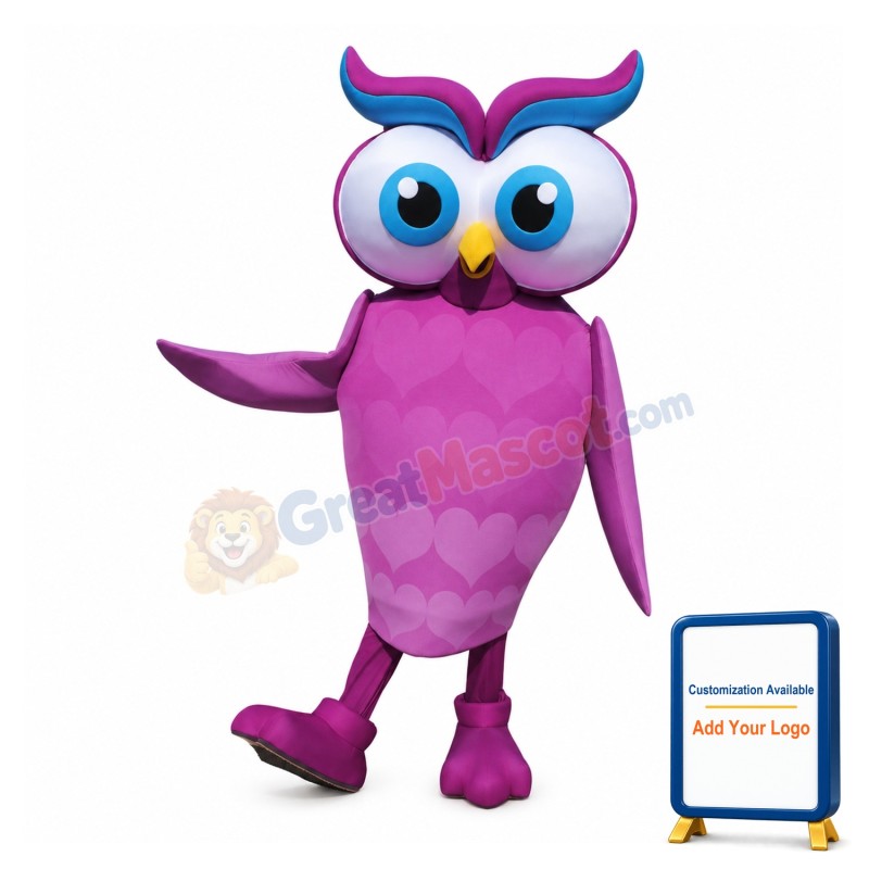 Pink Owl Mascot Costume