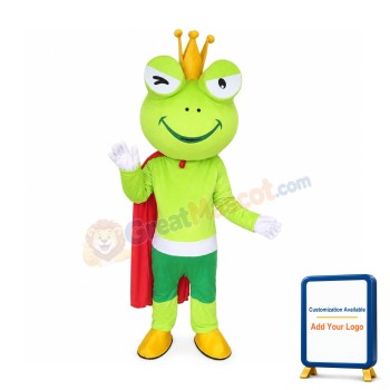 Cartoon King Frog Mascot Costume