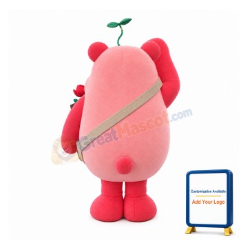 Happy Pink Bear Mascot Costume