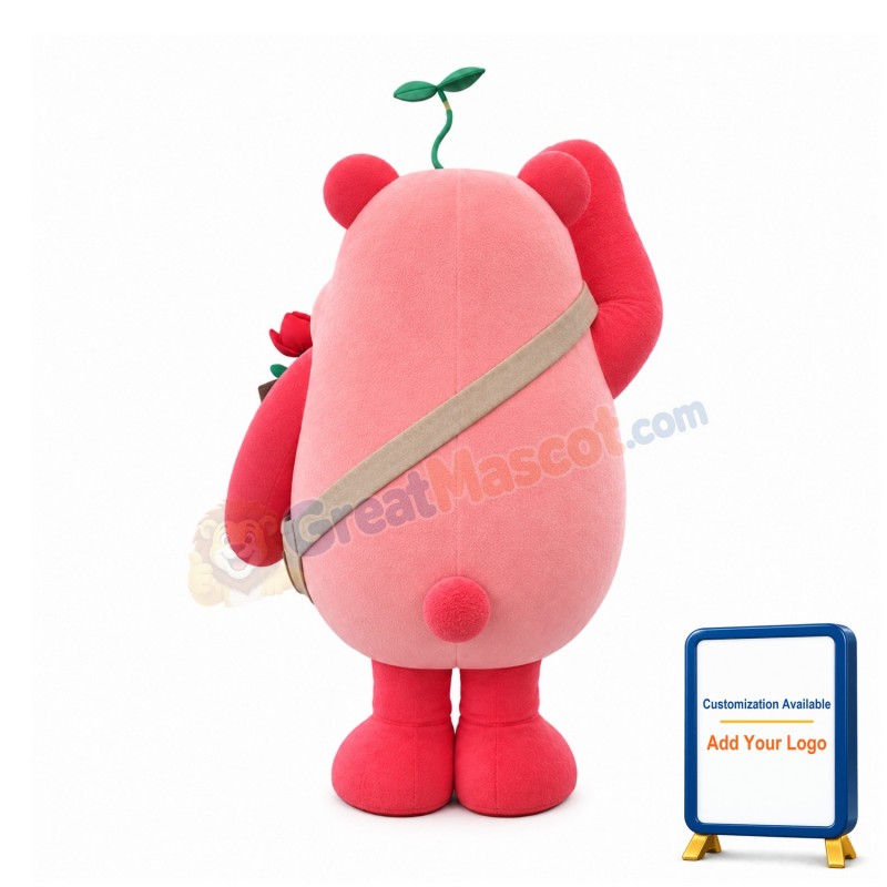 Happy Pink Bear Mascot Costume