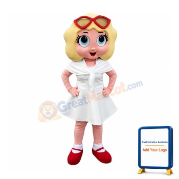Beautiful Hipster Girl Mascot Costume