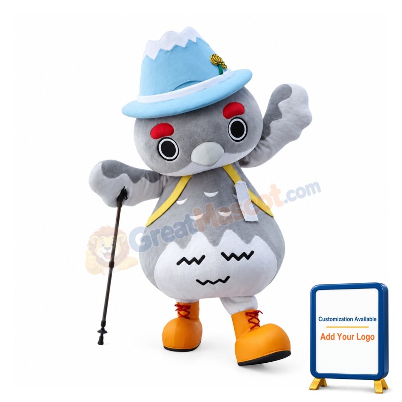 Grey & White Bird Mascot Costume