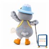 Grey & White Bird Mascot Costume
