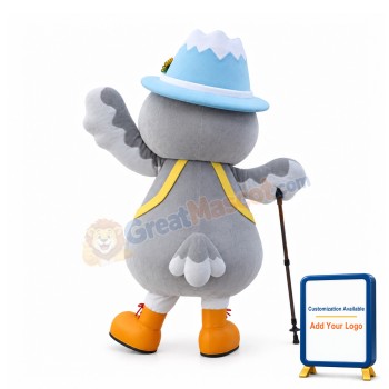 Grey & White Bird Mascot Costume